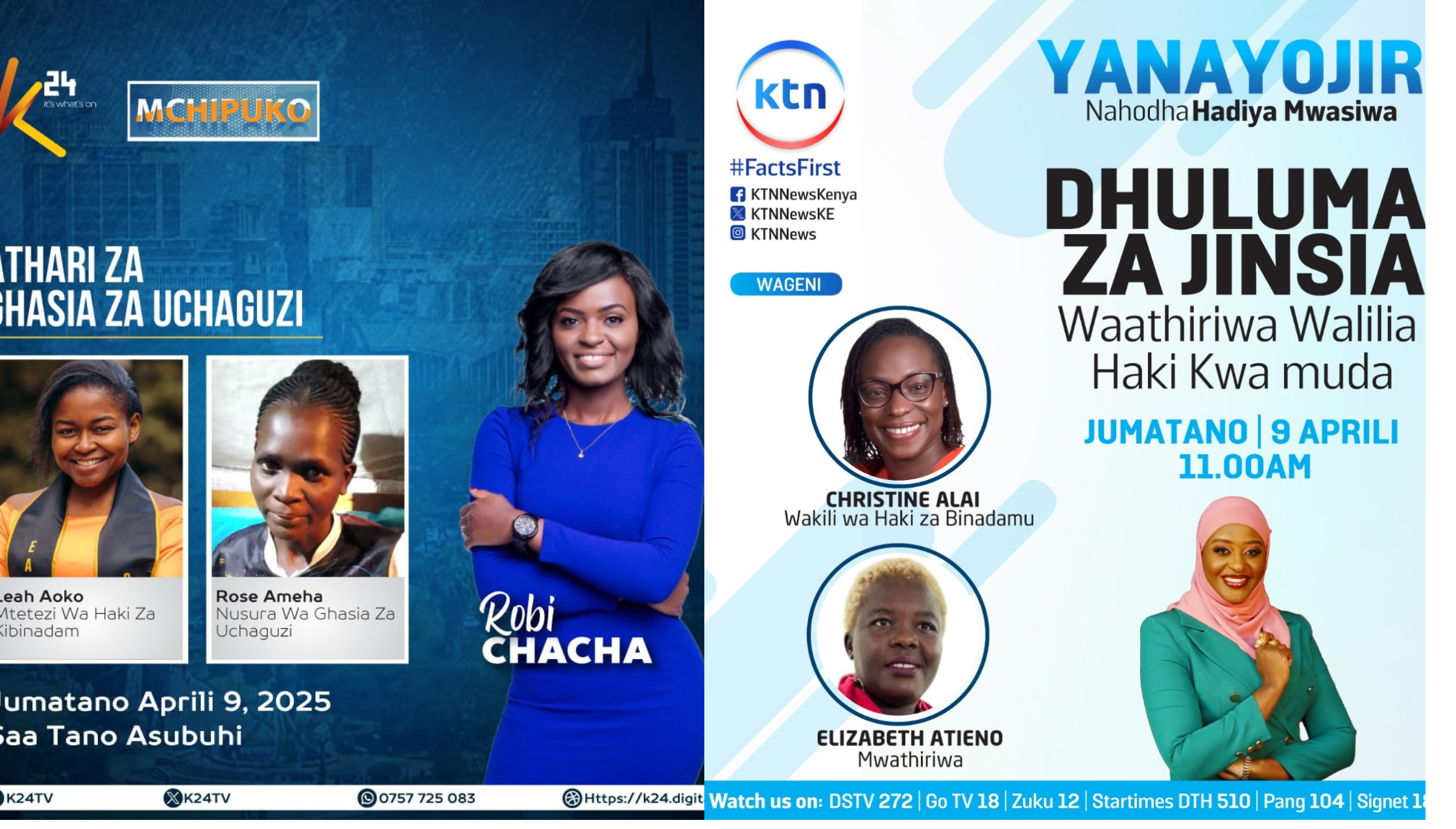 UTU WETU Speaks on Election-Related Sexual Violence on KTN News and K24 TV